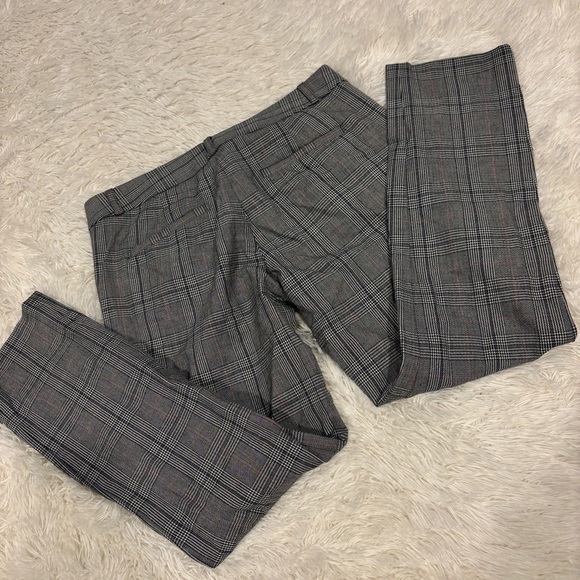 Banana Republic Women's Grey Multi Plaid Sloan Slim Ankle Pants size 4 - Picture 11 of 13
